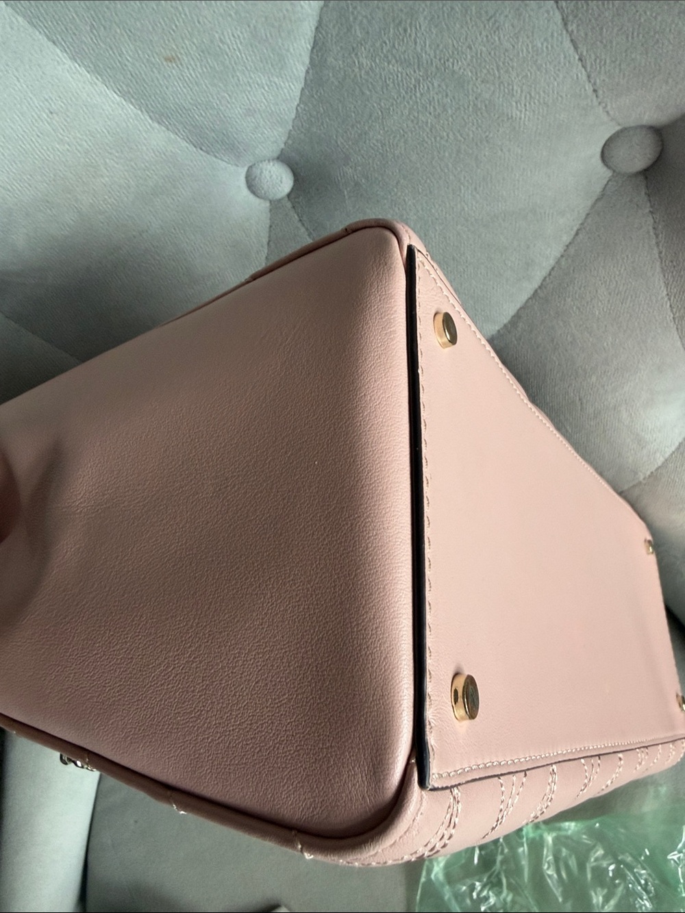 KATE ♠️ SPADE LEATHER Pink Quilted Chain-Handle BAG - Picture 16 of 17